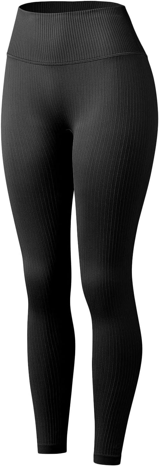 Skinny Yoga Pants Womens High Waist Tummy Control Workout Tights Solid Seamless Running Leggings | Amazon (US)