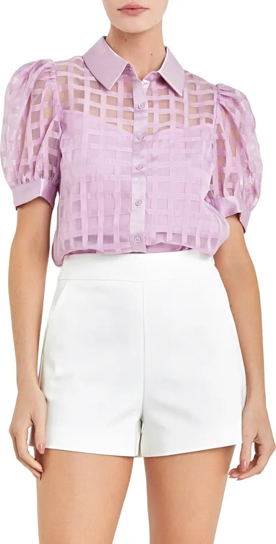 Puff Sleeve Organza Top | Nordstrom