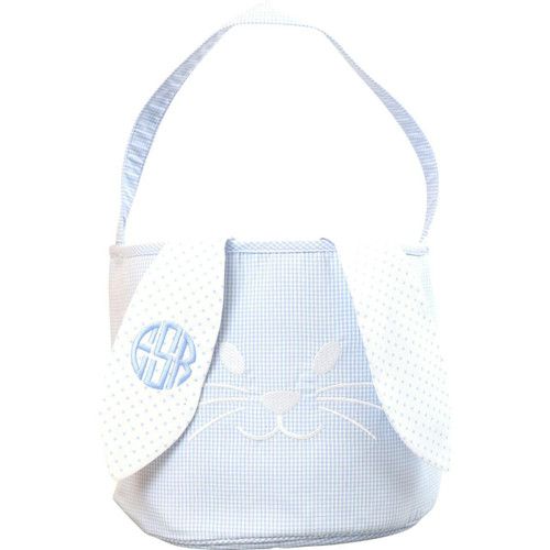 Blue Gingham Bunny Ear Easter Basket - Shipping Early March | Cecil and Lou