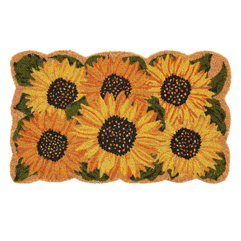 Shaped Sunflowers Coir Mat, 18x30 | At Home
