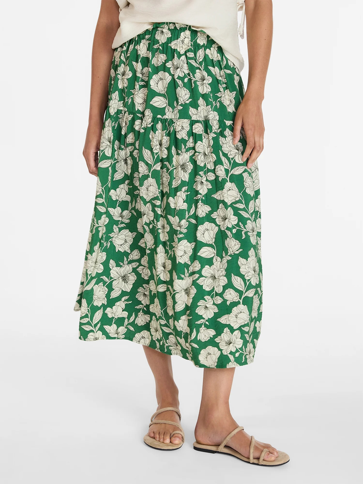 Time and Tru Women’s Tiered Maxi Skirt, Sizes XS-XXXL - Walmart.com | Walmart (US)