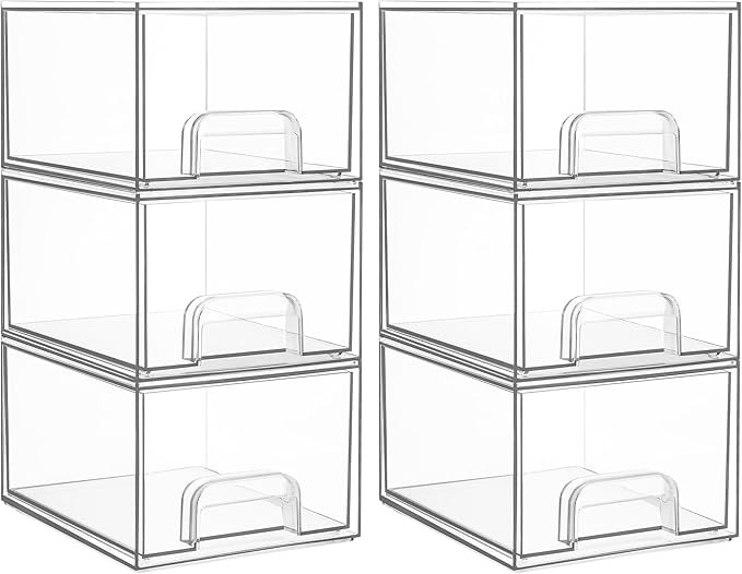 Vtopmart 6 Pack Stackable Storage Drawers, Acrylic Organiser, Storage and Organisation for Dresse... | Amazon (CA)