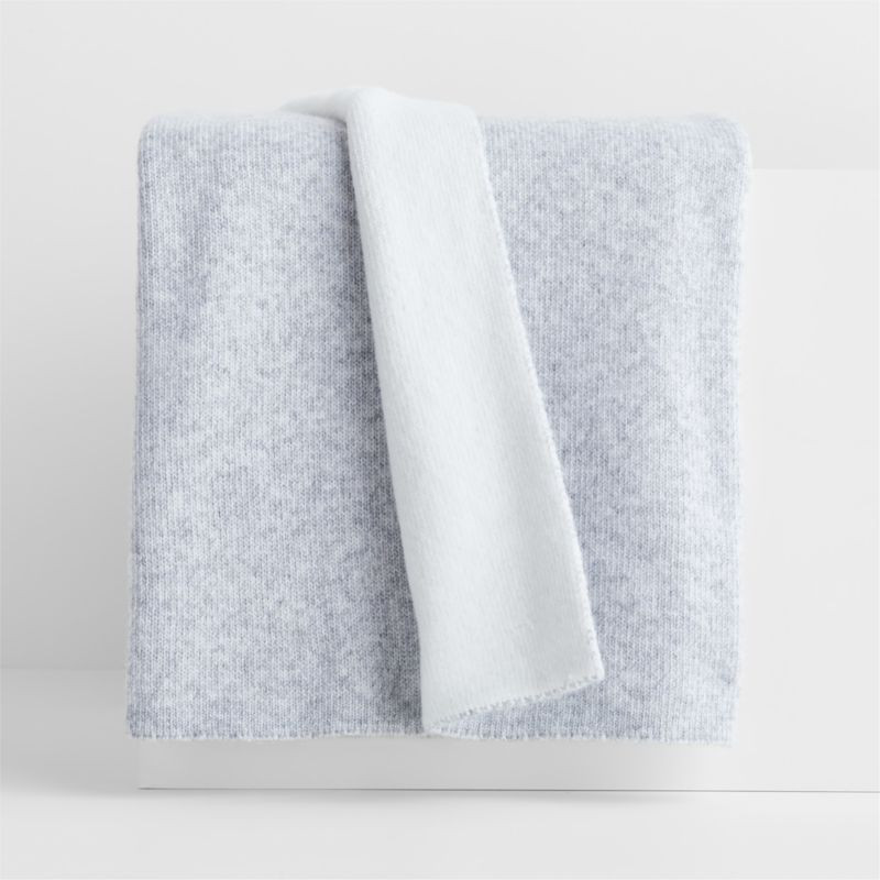 Alpine Cozy Ivory and Grey Reversible 70"x55" Throw Blanket | Crate & Barrel | Crate & Barrel