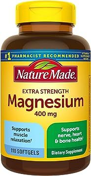Nature Made Extra Strength Magnesium Oxide 400 mg, Dietary Supplement for Muscle Support, 110 Cou... | Amazon (US)