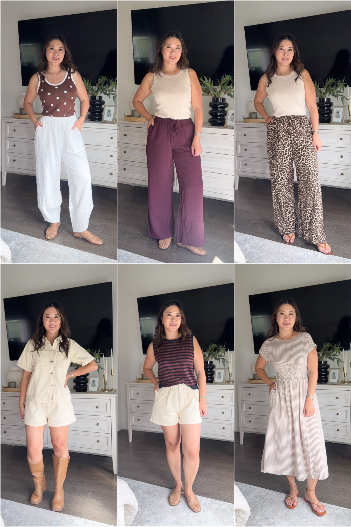 Amazon Unboxing - Summer to Fall outfits
Polka Dot Tank: Medium
White Knit Tank: Small
Burgundy Pant: Medium 
Denim Set: Medium
Striped Tank: Medium
Leopard Pants: Medium
Striped Dress: Small 
Gingham Skirt Set: Medium 
Pink Denim Jeans: Medium
Brown Knit Striped Set: Medium
Polka Dot Skirt: Medium
Casual Striped Set: Medium
Jackets: Medium

#LTKootd #LTKSeasonal #LTKOver40