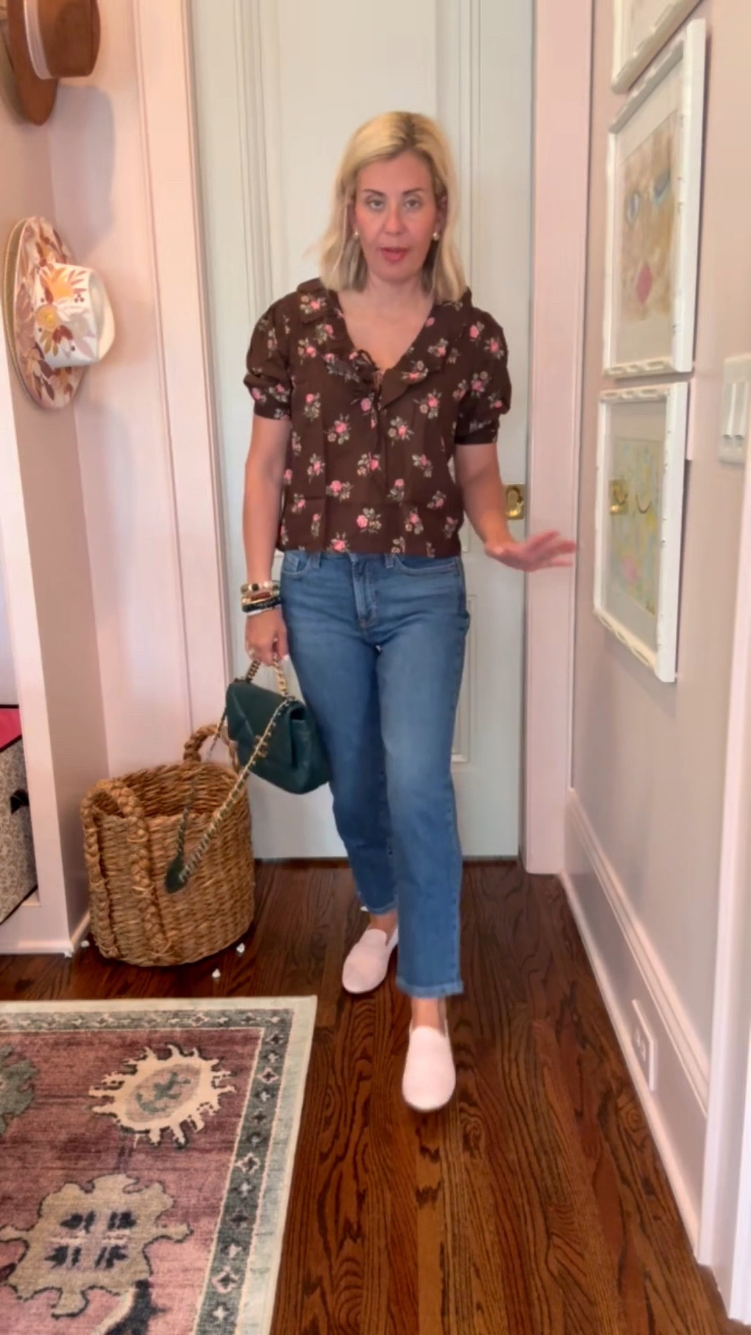 Love my barrel jeans but I wanted to try the straight leg and I love them! 
Top- xs
Jeans - 2 petite 
Loafers - 7.5 (sized 1/2 down)

*code Catherine20 at Allie + Bess

#LTKSeasonal #LTKOver40 #LTKPetite