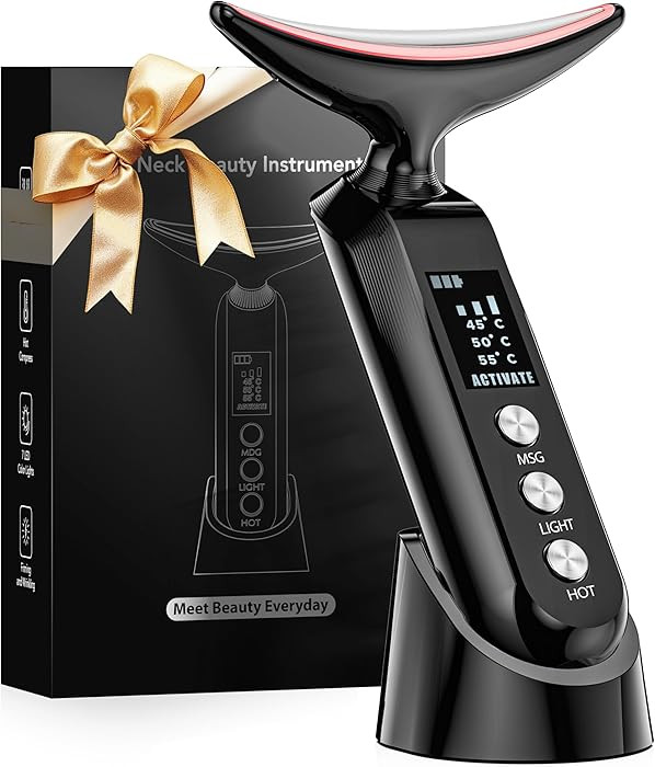 2025 Upgraded Facial Neck Massager Portable Charging Dock - 3 Heat Settings, Vibrating Face Massa... | Amazon (US)