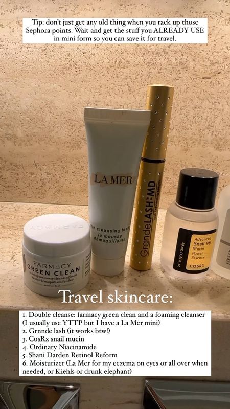 Nighttime travel skincare! Don’t forget your wristbands!