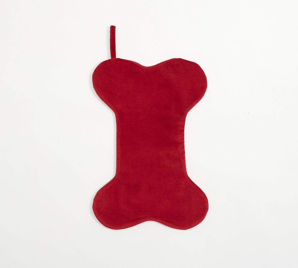 Classic Velvet Bone Stocking, Red, Medium | Pottery Barn (US)