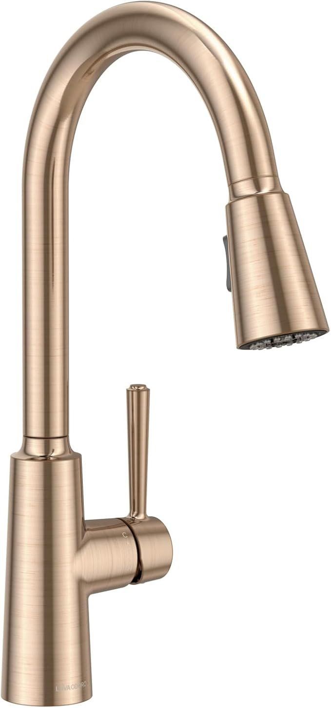 Lava Odoro Champagne Gold Kitchen Faucet with Pull Down Sprayer, Modern Kitchen Sink Faucet with ... | Amazon (US)