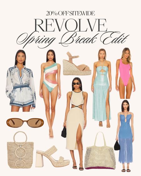 Revolve spring break edit 
20% offof sale use code HAPPY20

Swimsuits, vacation outfits, resort wear, sunglasses, espadrilles, beach bag, 


#LTKswim #LTKstyletip #LTKsalealert