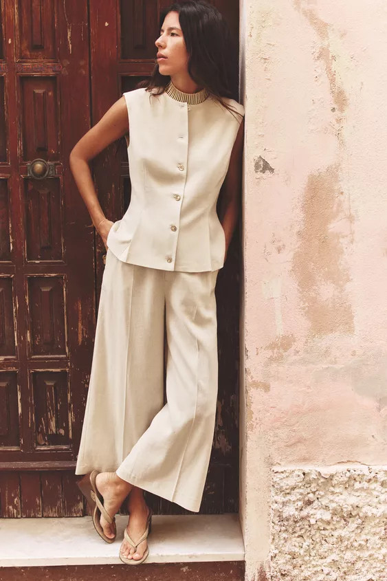 LINEN BLEND CULOTTES | Zara US