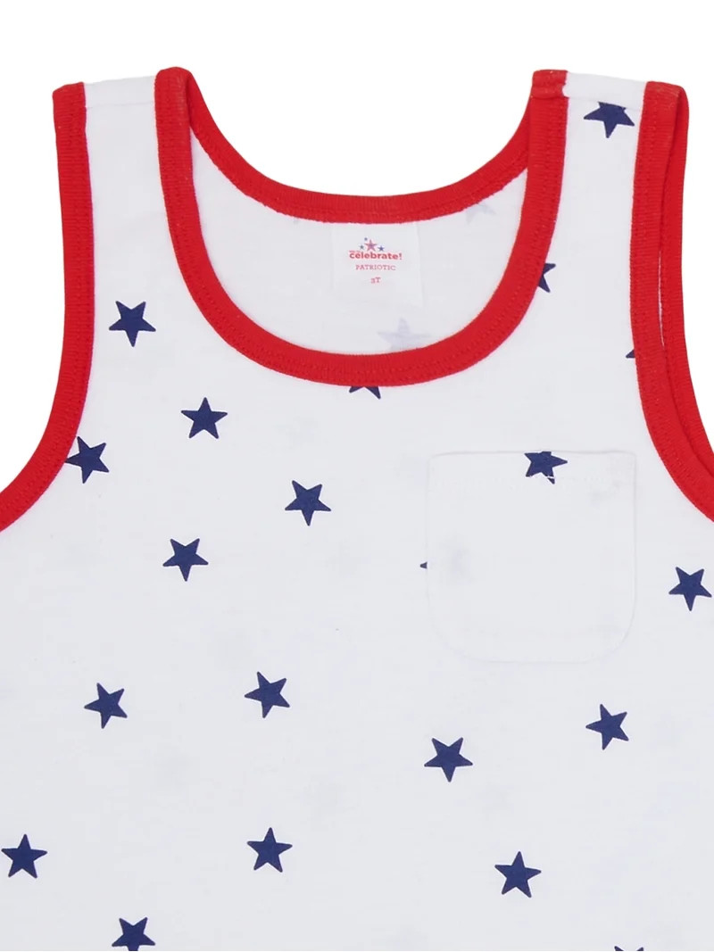 Way to Celebrate Toddler Boy Patriotic Americana Americana Tank, Sizes 12M-5T | Walmart (US)