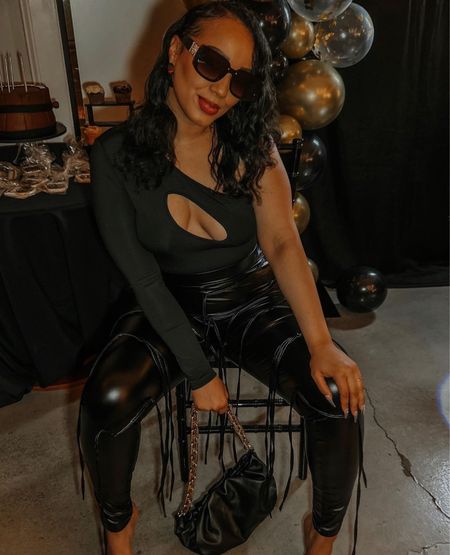 Amazon fit coming through in the clutch. Affordable, stylish & convenient. Wearing Faux Leather Fringe Y2K Pants & a one shoulder body suit. 

#LTKstyletip #LTKbeauty #LTKfindsunder50