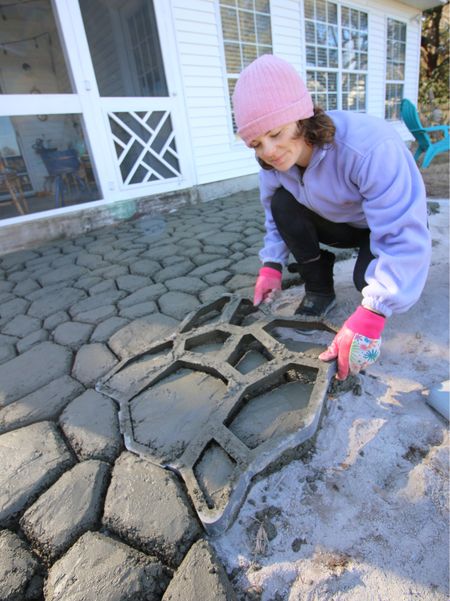 This special mold makes it super easy to get a stone-look patio - DIY on a budget! 

#LTKhome #LTKfamily