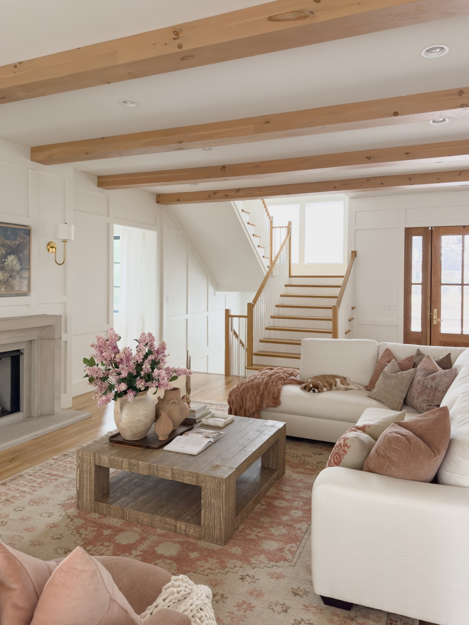 Spring living room reveal featuring pops of pink, warm whites, and natural wood. Loving this wooden square coffee table to change up my living room space 

Spring refresh, living room reveal, creamy whites, pops of pink, spring living room style, Pottery Barn style, light and bright, aesthetic home, spring home inspo, my design style, neutral area rug, faux florals, vase details, throw pillow, coffee table, furniture favorites, sectional style, lamp faves, throw blanket, gold tray, home aesthetic, neutral home, faux lilac stems, spring pillow, shop the look!

#LTKstyletip #LTKSeasonal #LTKhome