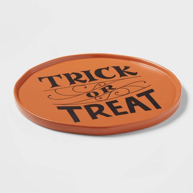 13&#34; Halloween Stoneware &#39;Trick or Treat&#39; Serving Platter - Threshold&#8482; | Target