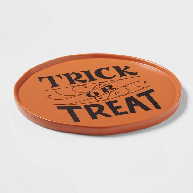 13" Halloween Stoneware 'Trick or Treat' Serving Platter - Threshold™ | Target