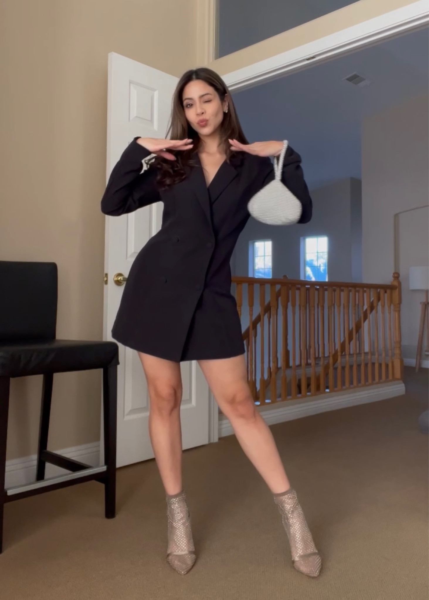 Black mini blazer dress and rhinestone booties✨

#LTKHoliday #LTKshoecrush #LTKSeasonal