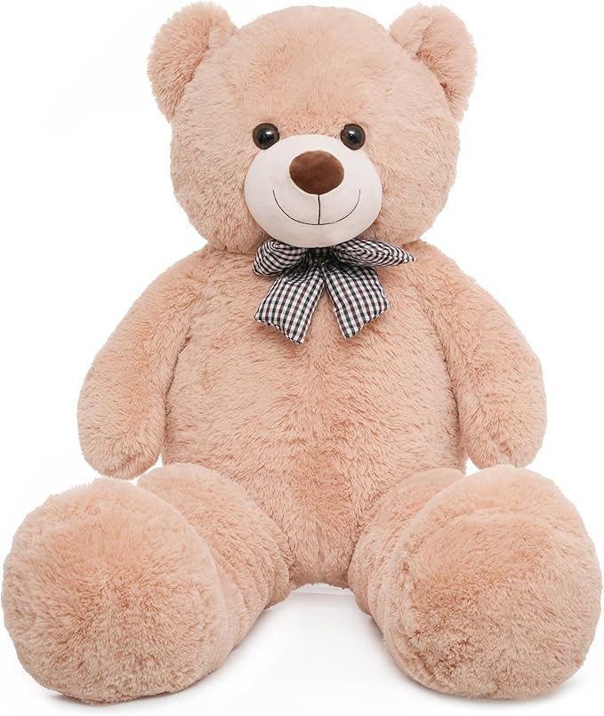 47 inch Big Giant Teddy Bear Stuffed Animals, Light Brown Soft Plush Life Size Bear Toy All Ages ... | Amazon (US)