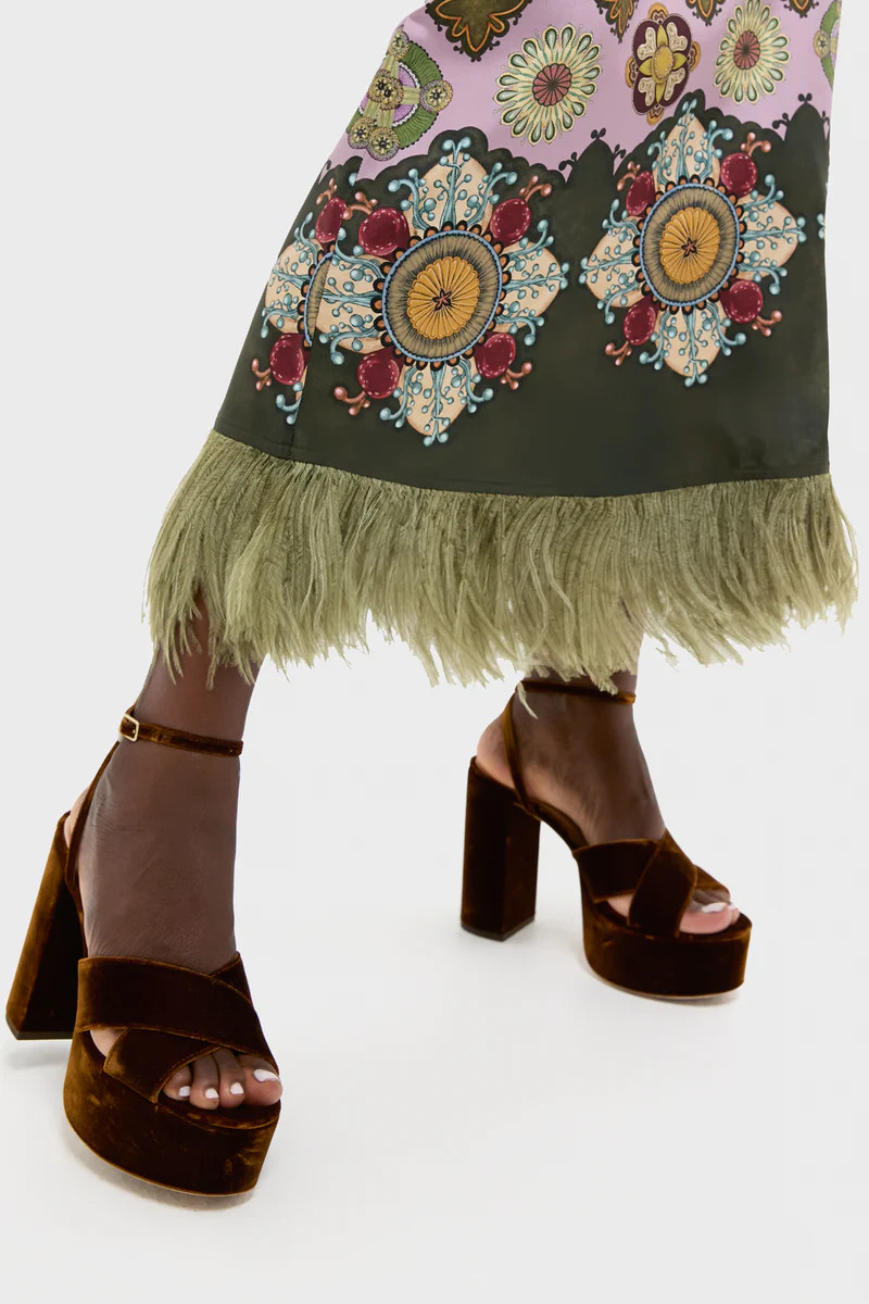 Dark Brown Velvet Loretta Heels | Tuckernuck (US)