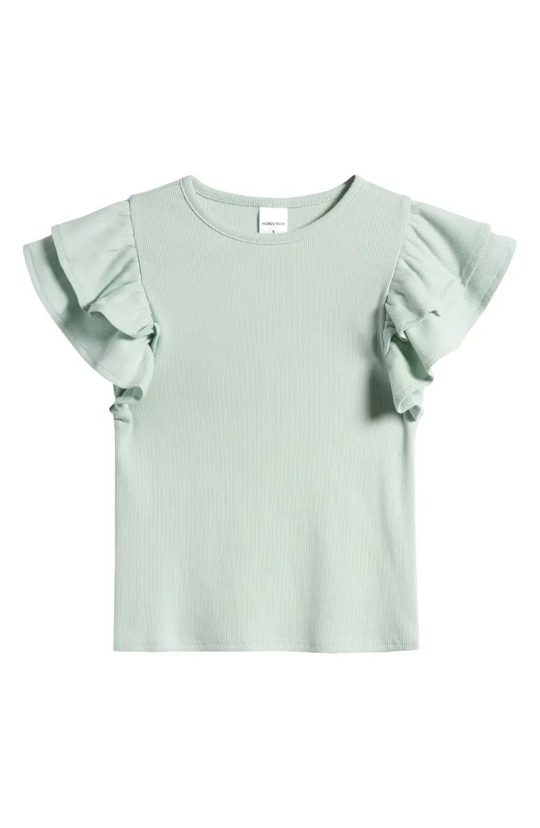 Nordstrom Kids' Flutter Sleeve Rib T-Shirt | Nordstrom | Nordstrom