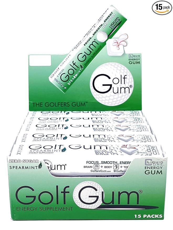 Golf Gum – The Golfers Gum - Liquid Core Xylitol Gum – Sugar-Free, Aspartame-Free, Caffeinate... | Amazon (US)