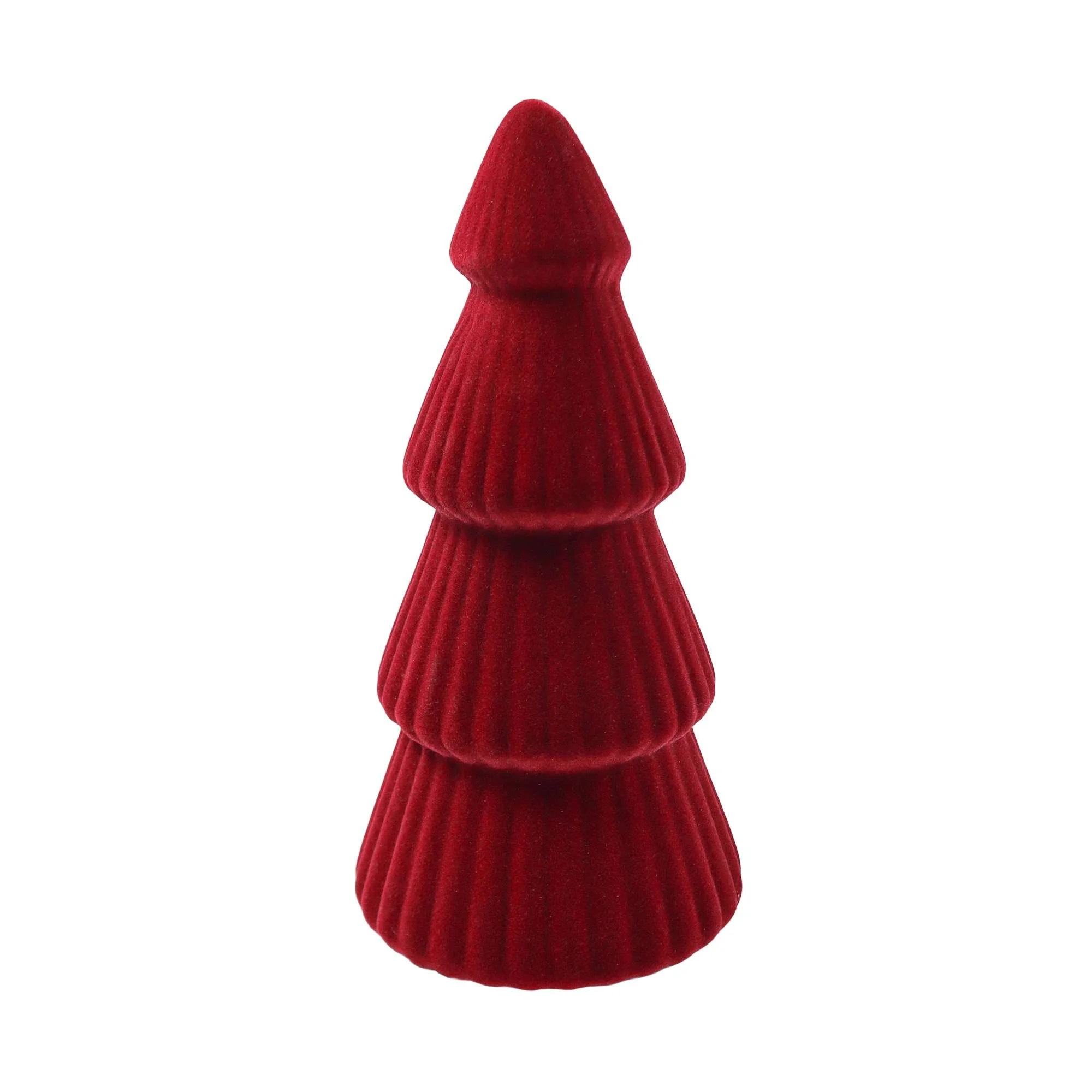 Holiday time ceramic flocked tree,9 inch height,red colour, Holiday Time Christmas red flocked tr... | Walmart (CA)
