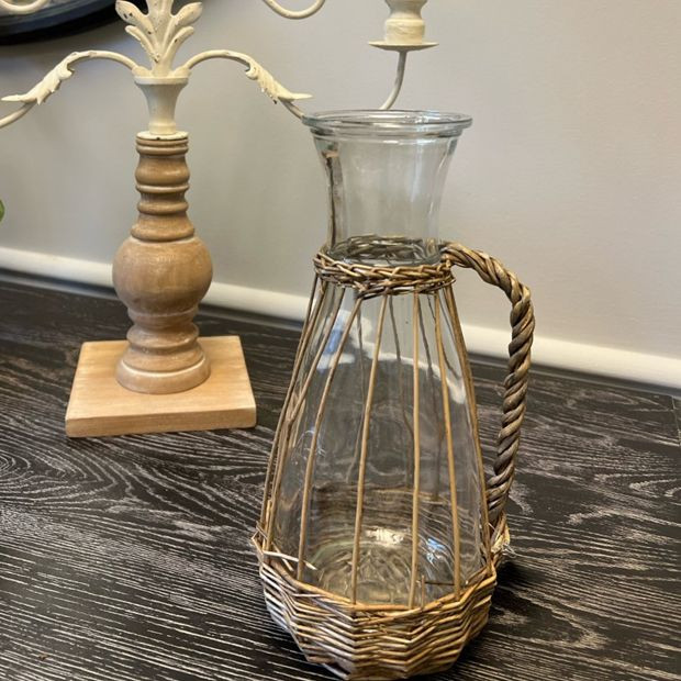 Willow Wrapped Water Pitcher | Antique Farm House