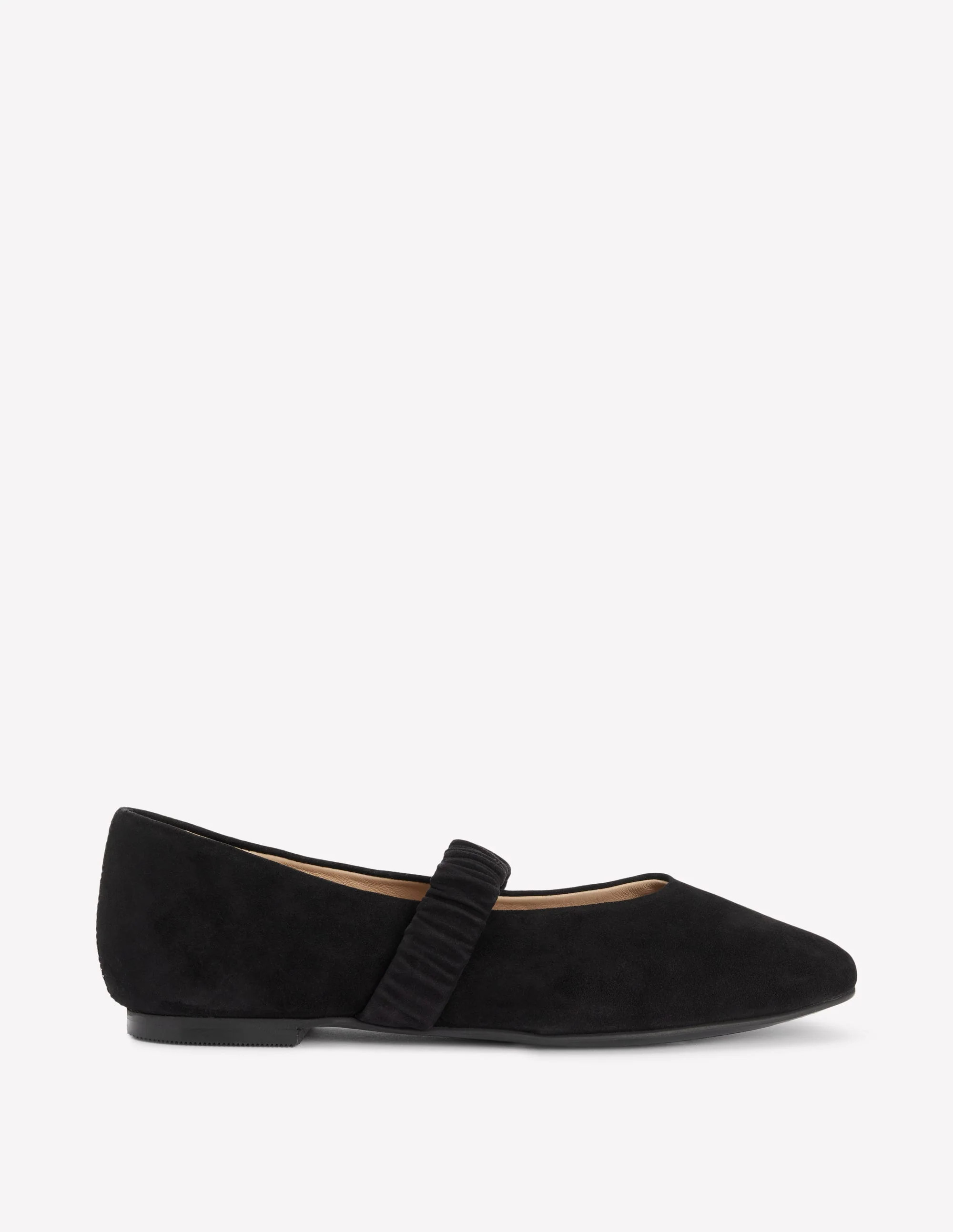 Camilla Ruched Ballet Flats-Black | Boden (US)