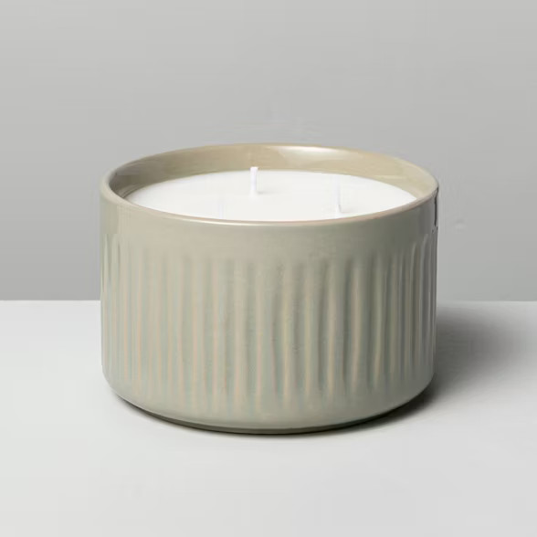 Moss & Ivy Fluted Ceramic Candle - Hearth & Hand™ with Magnolia | Target