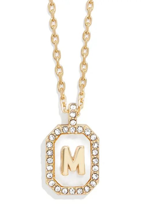 BaubleBar Initial Pendant Necklace in White M at Nordstrom | Nordstrom