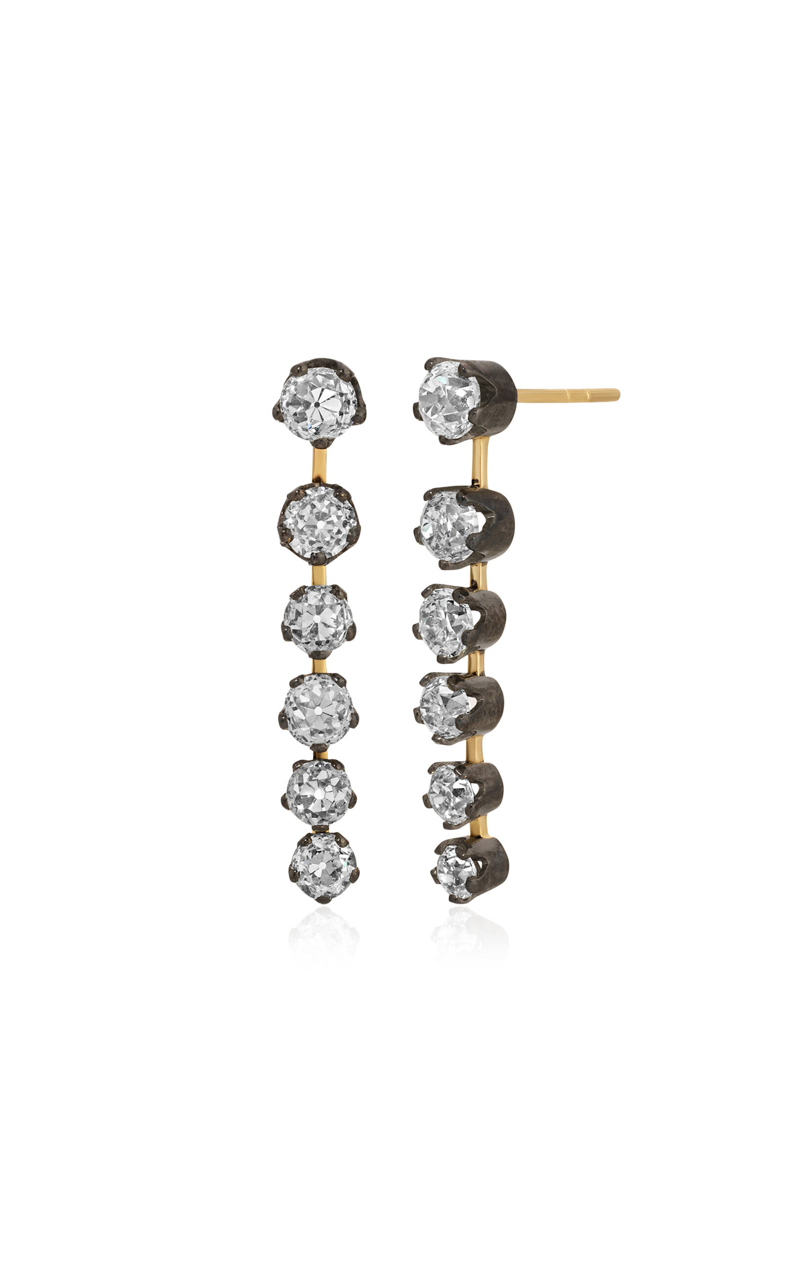Victorian Fringe 18K Yellow Gold Diamond Rhodium-Plated Earrings | Moda Operandi (Global)