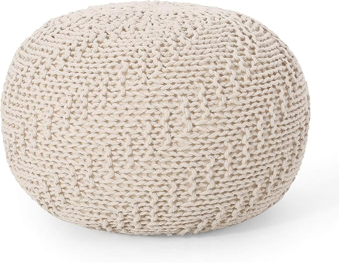 Christopher Knight Home Barwick Pouf, Ivory | Amazon (US)