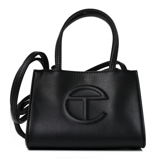 TELFAR Vegan Leather Small Shopping Bag Black | FASHIONPHILE (US)