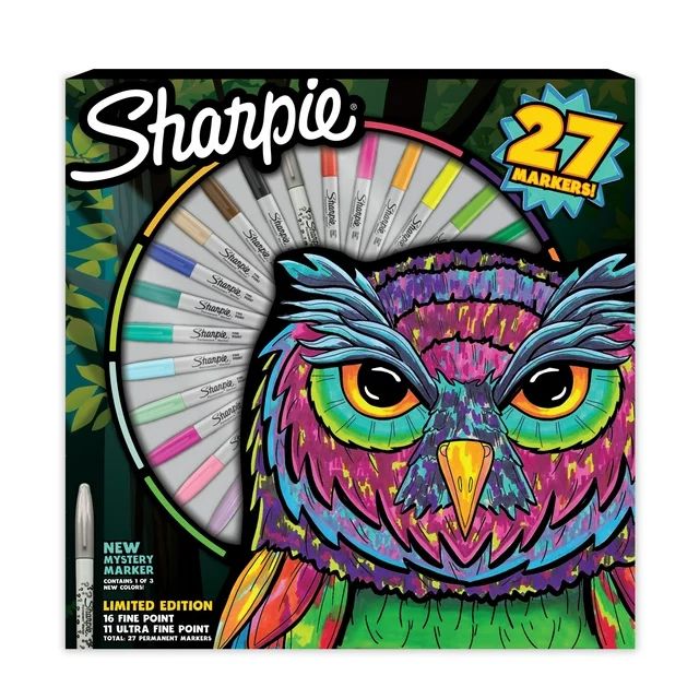 Sharpie Permanent Marker Pack, Fine and Ultra-Fine Tip Markers, Assorted Colors Plus 1 Mystery Co... | Walmart (US)