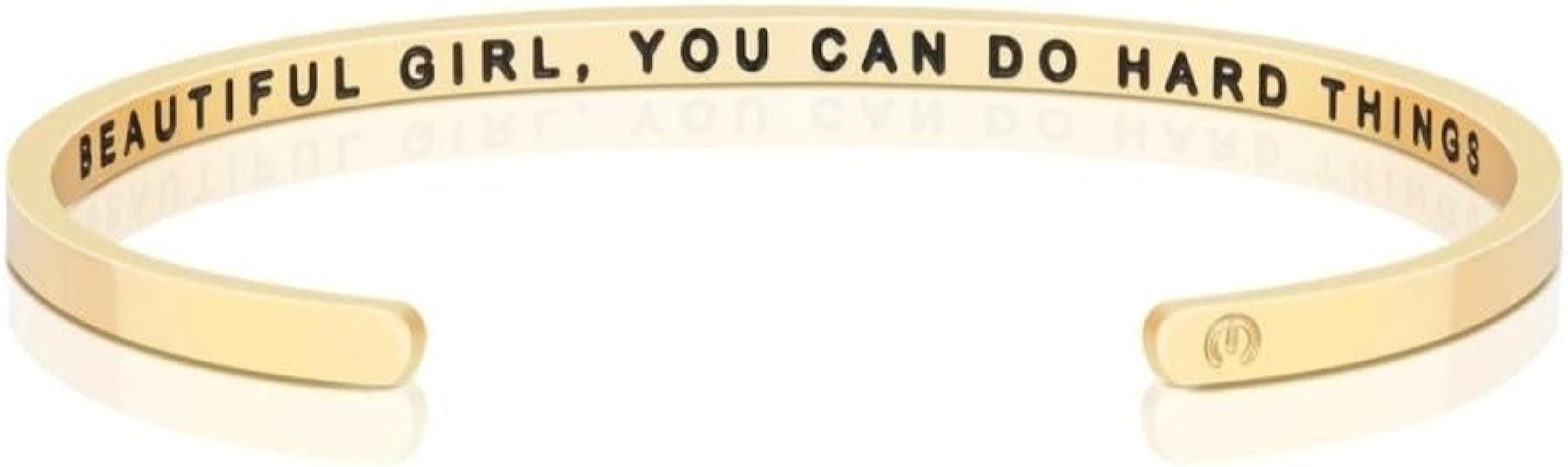 MantraBand Bracelets - Inspirational Engraved Adjustable Mantra Band Cuff Bracelet - Gold color -... | Amazon (US)