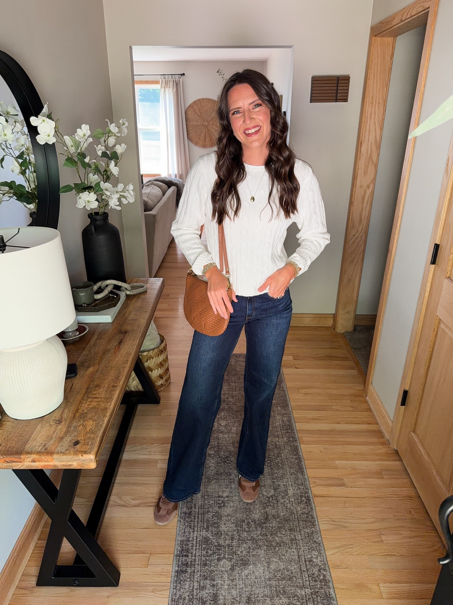 It doesn’t get much classier than a cableknit sweater and this option from @Quince is stunning! It’s 100% organic cotton and comes in several color options. I went with a medium for a looser fit but it’s true to size. #quincepartner