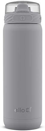 Ello Cooper Vacuum Insulated Stainless Steel Water Bottle Silicone Straw, 22 oz, Grey | Amazon (US)