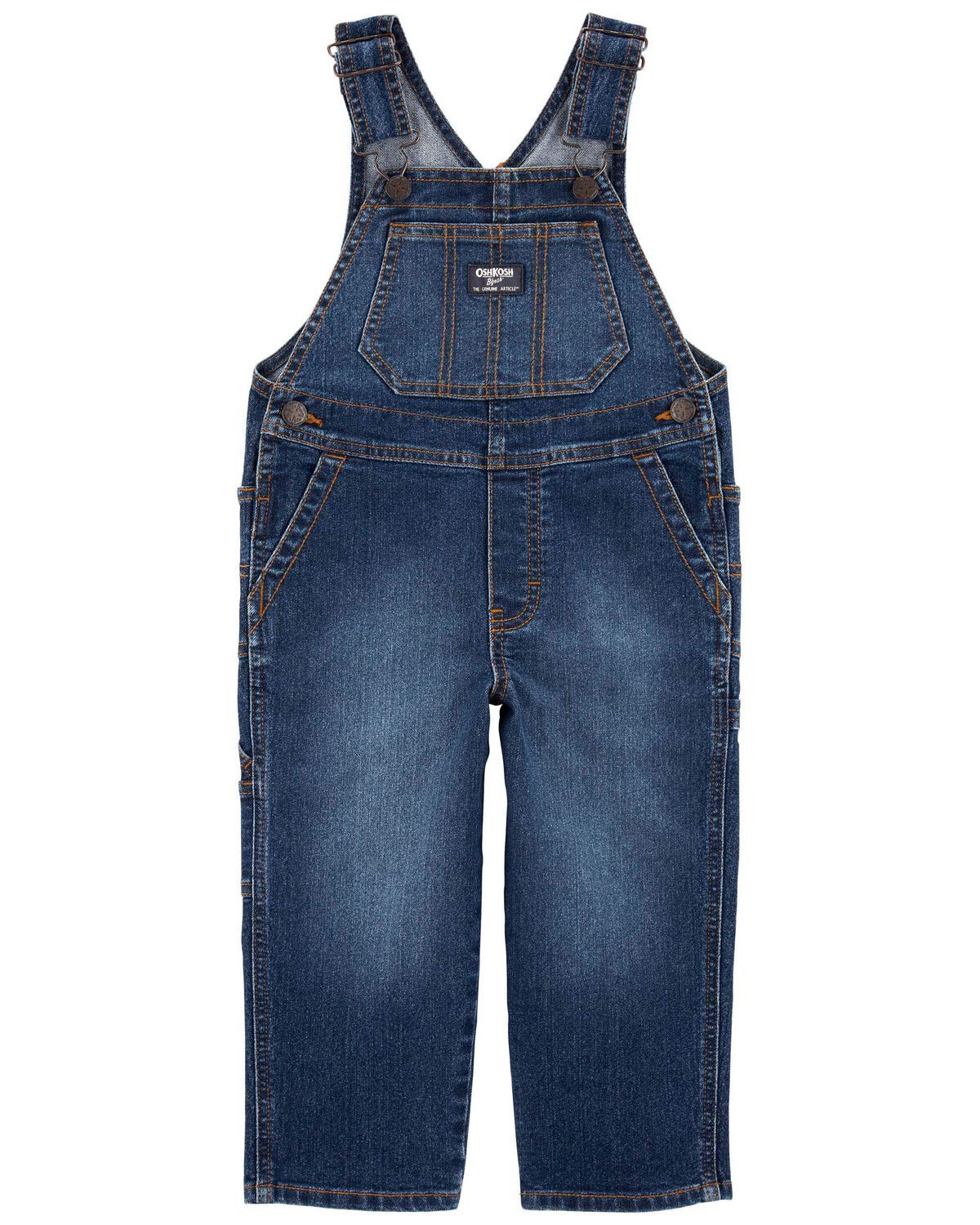 Dark Wash Toddler Stretch Denim Overalls | oshkosh.com | OshKosh B'gosh