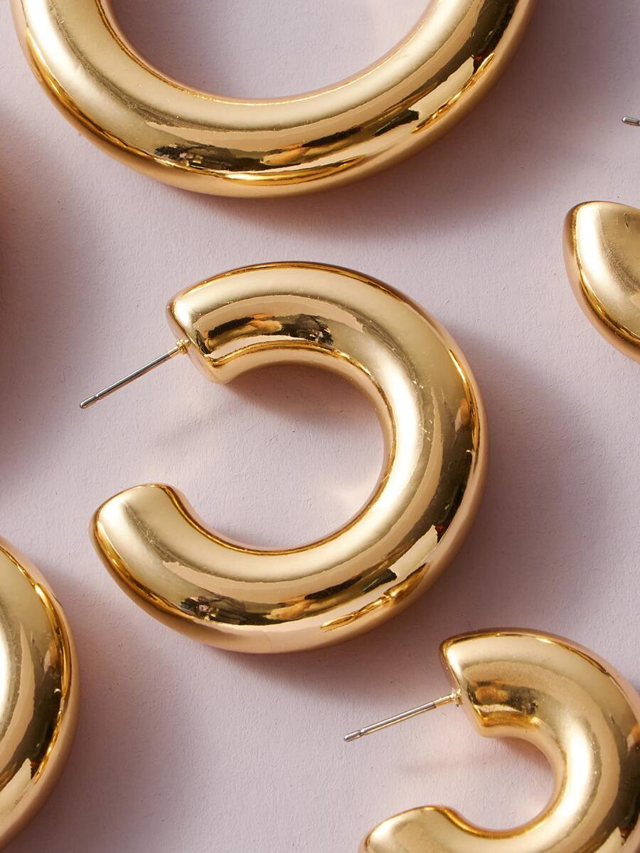 3pairs Simple Cuff Hoop Earrings | SHEIN