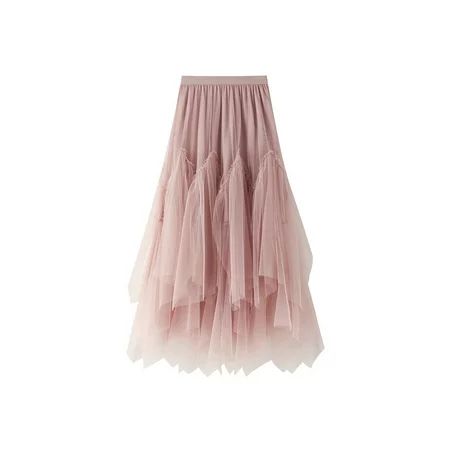 Listenwind Womens Maxi Tutu Tulle Skirt Gradient Lace Pleated Mesh Skirts A-Line Midi Swing Chiffon  | Walmart (US)