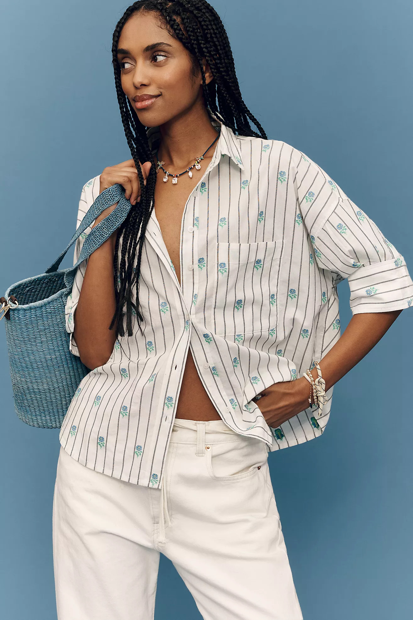 The Mabel Boxy Oxford Shirt by Maeve | Anthropologie (US)