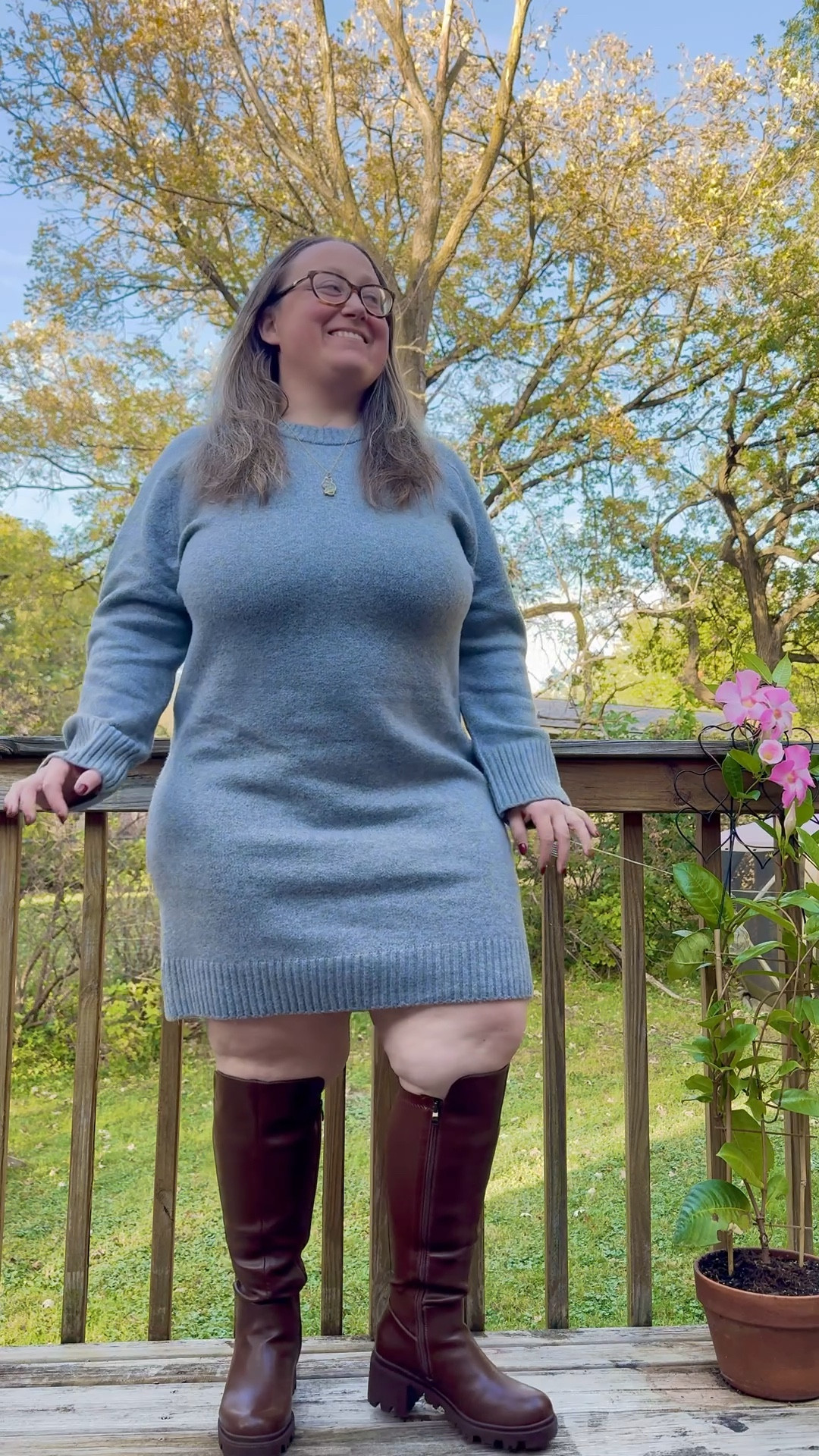 Fall date night fit! Dress is the “Dalia Sweater Dress” from Costco in an XL which I can’t link here, but I’ve found dupes on Amazon. These knee high boots are perfect for my wide calves!

#LTKMidsize #LTKPetite #LTKSeasonal