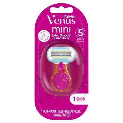 Venus Mini Extra Smooth On The Go Women&#39;s Razor + 1 Razor Blade Refill + 1 Travel Case - Tria... | Target