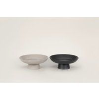 Ceramic Footed Bowl | Matte Black & Stone White Scandinavian Tableware Dish Decorative Fruit | Etsy (US)