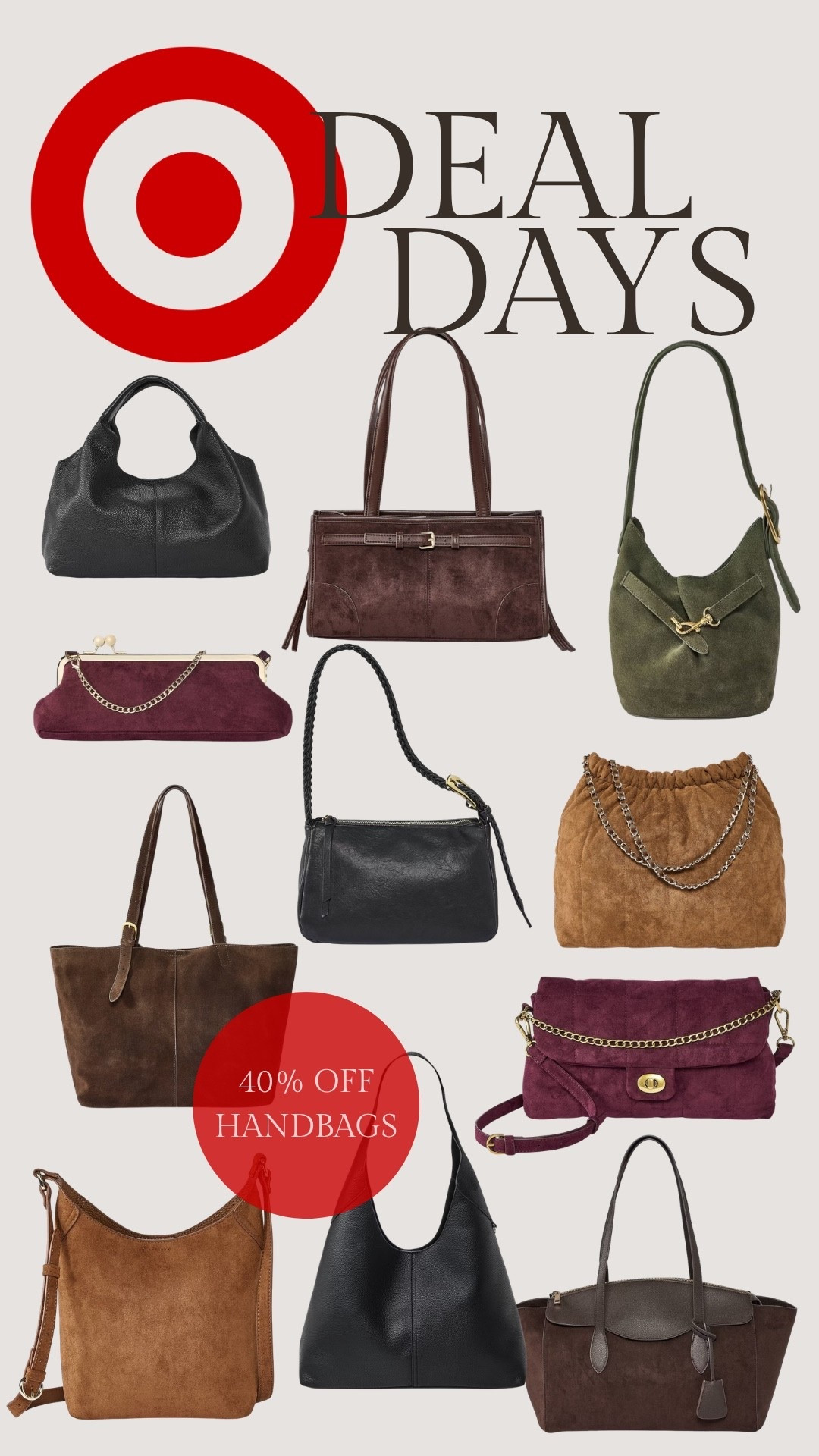 Target deal days! 40% off handbags!