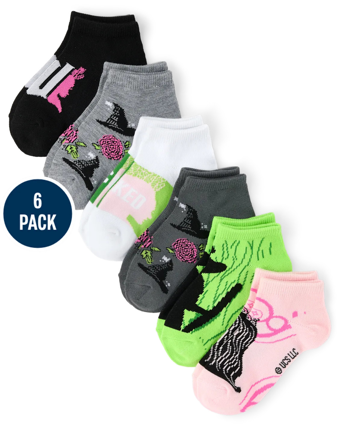 Baby And Toddler Girls Wicked™ Ankle Socks 6-Pack - multi | The Children's Place