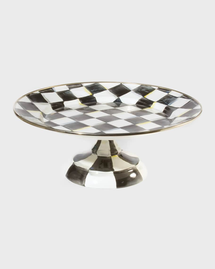 MacKenzie-Childs Small Courtly Check Pedestal Platter | Neiman Marcus