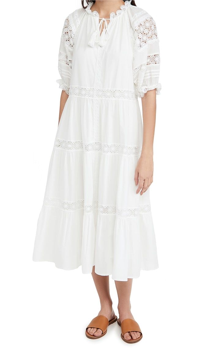 Tiered Lace Detail Midi Dress | Shopbop